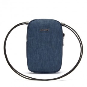 Сумка через плече Pacsafe travel crossbody bag RFIDsafe 1 л синя антизлодій 3 ступені захисту - 11040646