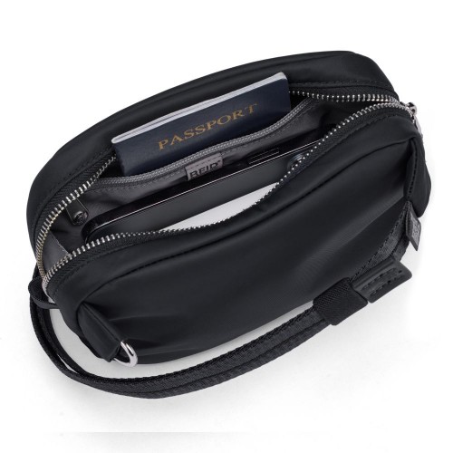 Сумка через плече Pacsafe W Micro sling 2 л чорна антизлодій 4 ступені захисту - 20467100