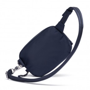 Сумка через плече Pacsafe W Micro sling 2 л темно-синя антизлодій 4 ступені захисту - 20467606