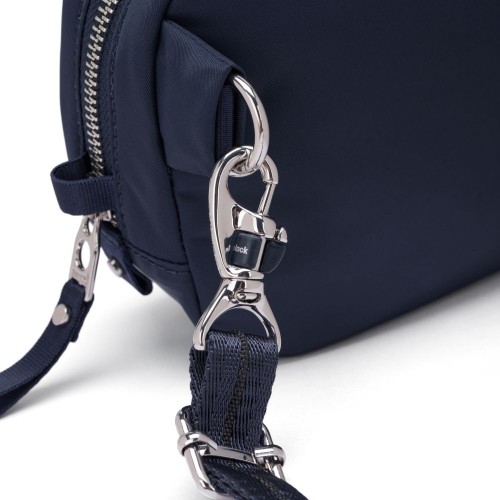 Сумка через плече Pacsafe W Micro sling 2 л темно-синя антизлодій 4 ступені захисту - 20467606