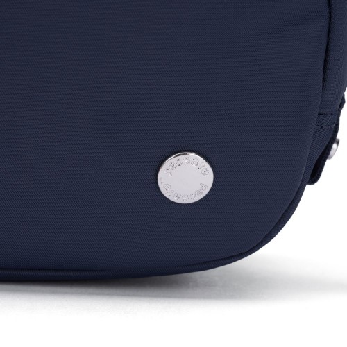 Сумка через плече Pacsafe W Micro sling 2 л темно-синя антизлодій 4 ступені захисту - 20467606