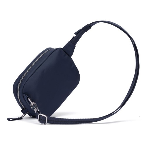 Сумка через плече Pacsafe W Micro sling 2 л темно-синя антизлодій 4 ступені захисту - 20467606