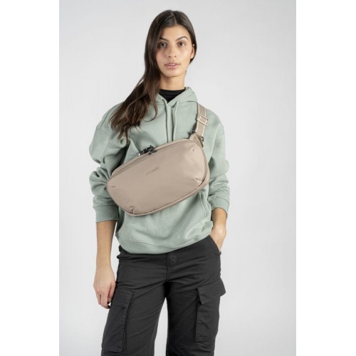 Сумка-слінг через плече Pacsafe Metrosafe V Urban Sling 5 л бежева антизлодій 5 ступенів захисту - 30615237