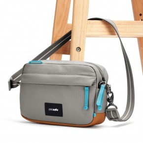 Сумка через плече Pacsafe GO crossbody 2.5 л сіра антизлодій 6 ступенів захисту - 35105146