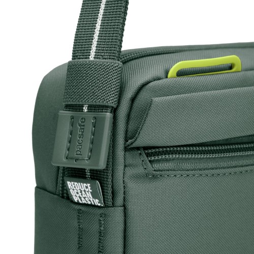 Сумка через плече Pacsafe GO crossbody 2.5 л темно-зелена антизлодій 6 ступенів захисту - 35105535