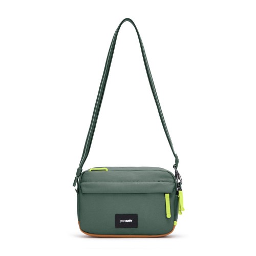 Сумка через плече Pacsafe GO crossbody 2.5 л темно-зелена антизлодій 6 ступенів захисту - 35105535