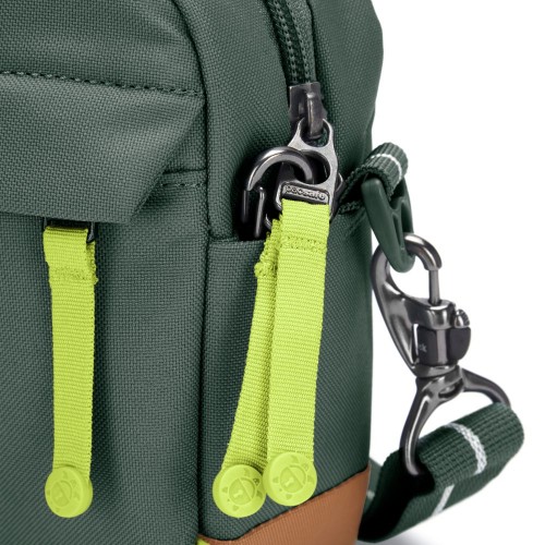 Сумка через плече Pacsafe GO crossbody 2.5 л темно-зелена антизлодій 6 ступенів захисту - 35105535