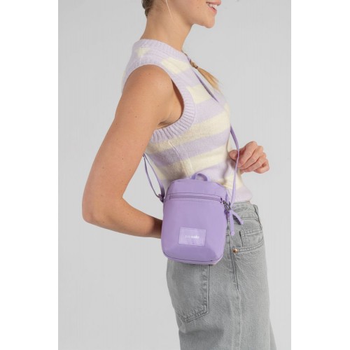 Сумка через плече Pacsafe GO Micro Crossbody 1.5 л лавандова антизлодій 4 ступені захисту - 35130612