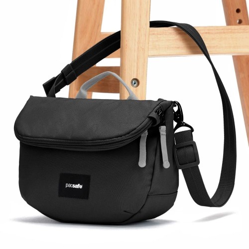 Сумка через плече чорна антизлодій Pacsafe GO Saddle Crossbody 6 ступенів захисту - 35140130