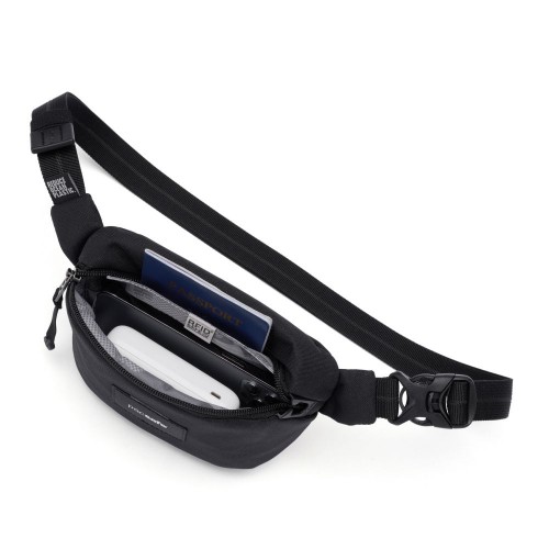 Сумка через плече Pacsafe GO Micro Sling 1 л чорна антизлодій 5 ступенів захисту - 35195130