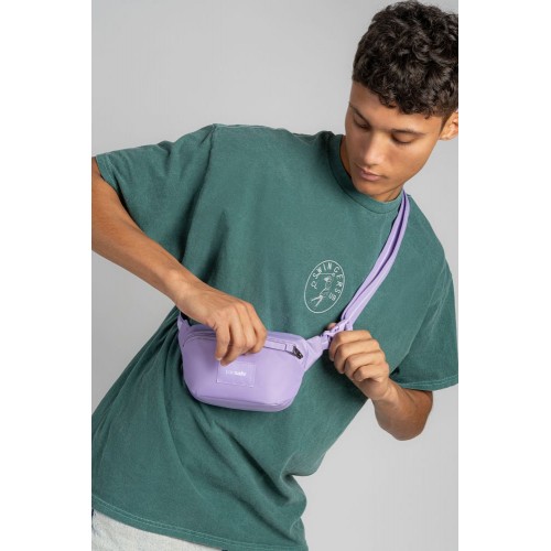 Сумка через плече Pacsafe GO Micro Sling 1 л лавандова антизлодій 5 ступенів захисту - 35195612