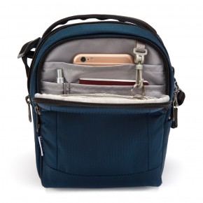 Сумка через плече Pacsafe Metrosafe LS100 Econyl 3 л синя антизлодій 6 ступенів захисту - 40115641