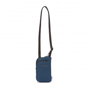 Сумка через плече Pacsafe Daysafe Econyl tech crossbody 0.2 л синя антизлодій 4 ступеня захисту - 40125641