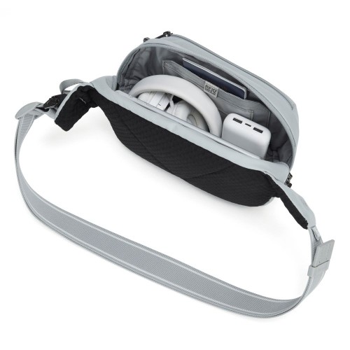 Сумка на пояс Pacsafe Vibe 100 4 л світло-сіра антизлодій 5 ступенів захисту - 60141148