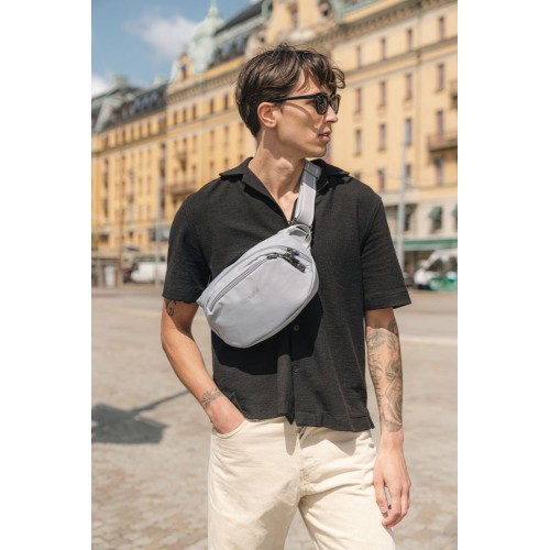 Сумка на пояс Pacsafe Vibe 100 4 л світло-сіра антизлодій 5 ступенів захисту - 60141148