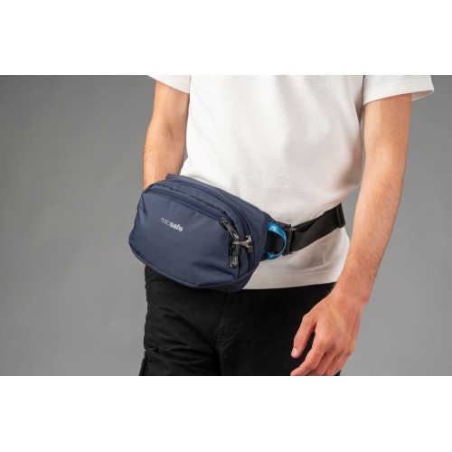 Сумка на пояс Pacsafe V Hip Pack 4 л темно-синя антизлодій 5 ступенів захисту - 60141658
