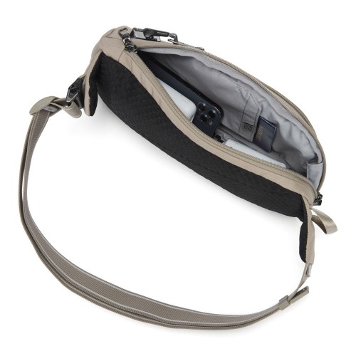 Сумка через плече Pacsafe V Action Sling 2.5 л бежева антизлодій 5 ступенів захисту - 60161237
