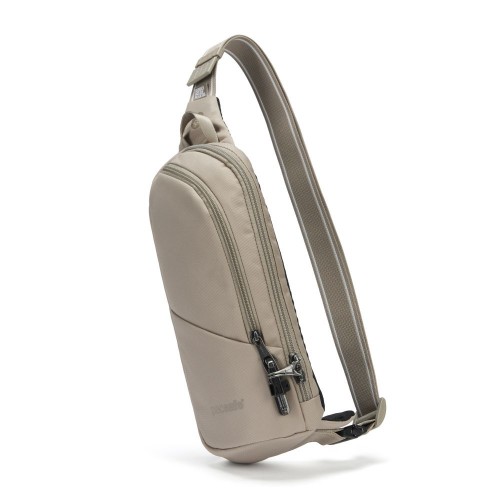 Сумка через плече Pacsafe V Action Sling 2.5 л бежева антизлодій 5 ступенів захисту - 60161237