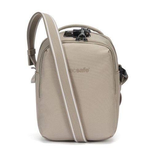 Сумка через плече Pacsafe V Companion Crossbody 5 л бежева антизлодій 5 ступенів захисту - 61105237
