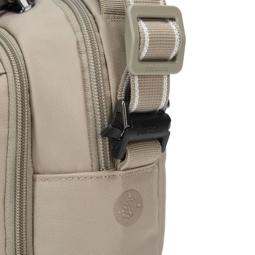 Сумка через плече Pacsafe V Companion Crossbody 5 л бежева антизлодій 5 ступенів захисту - 61105237