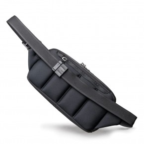 Сумка-слінг через плече Pacsafe x SLNT pocket sling 3 л чорна антизлодій 6 ступенів захисту - 83102100